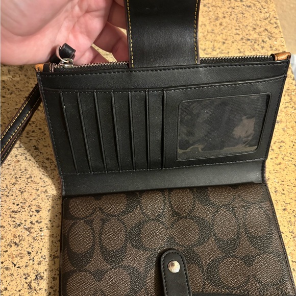 Coach Leopard Print Wristlet in Brown and Black - Picture 7 of 7